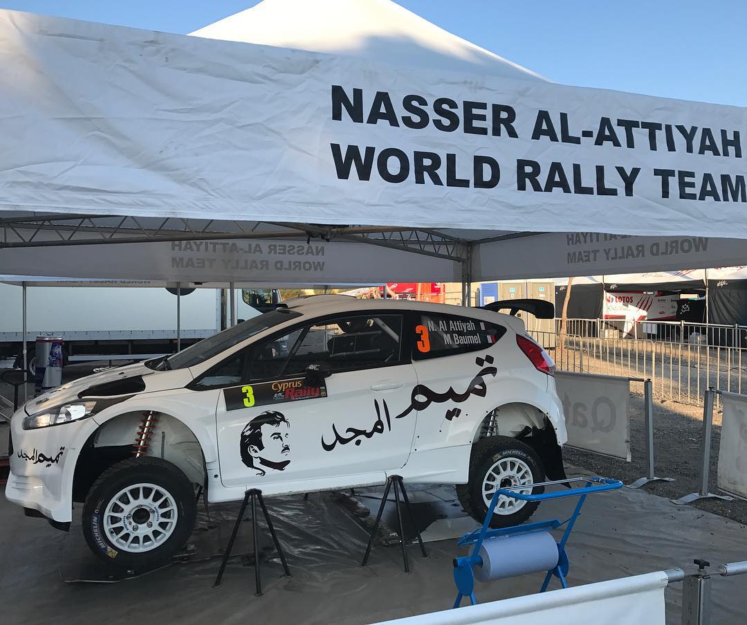 The slogan «Tamim Al-Majd» decorates Attiyah’s car